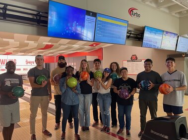 2024 Engineering Education REU scholars bowling