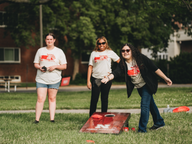 2025 SRP Scholars playing yard games