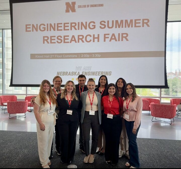 The 2025 Engineering Education Research cohort presents at the Engineering Summer Research Fair