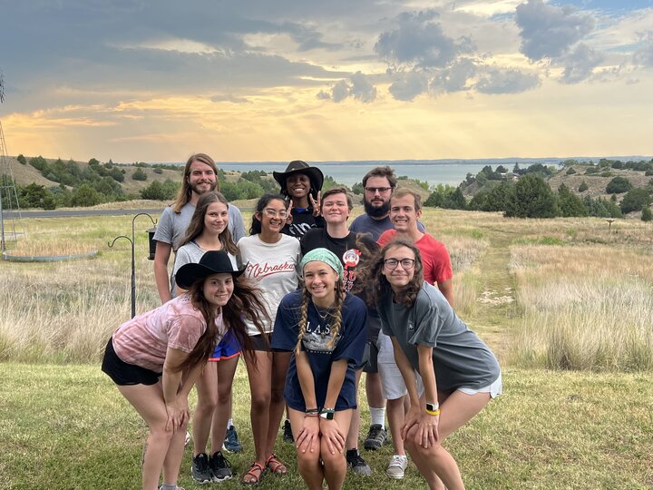 2022 Sustainability cohort on trip to Cedar Point, NE.