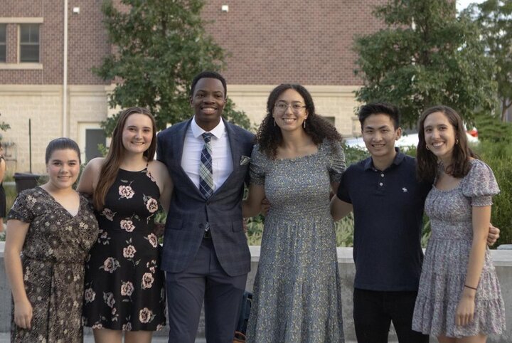 Biomedical REU scholars at banquet 2023